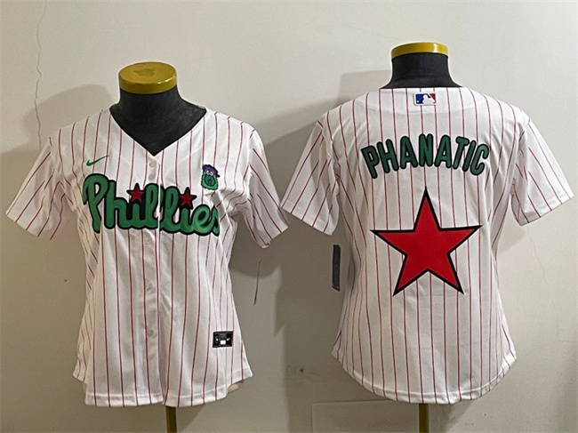 Women's Philadelphia Phillies Phanatic White/Green Stitched Baseball Jersey(Run Small)